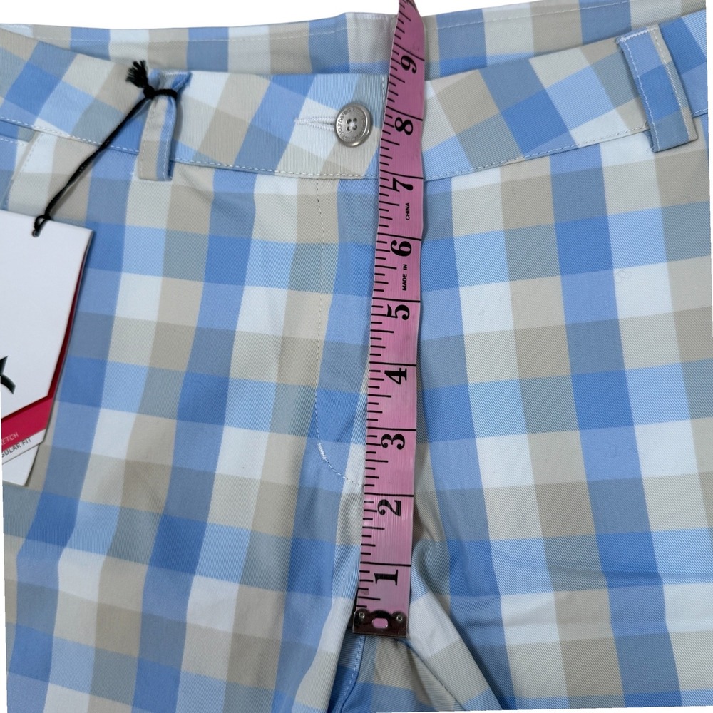 Cross Sportswear Womens Blue Tan Plaid Golf Shorts W Classic Size 8 NWT Swiss - Picture 5 of 13